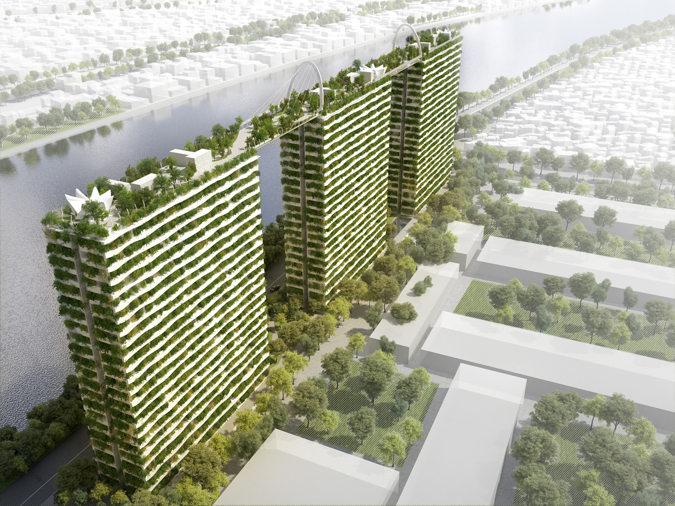 Khmer Exterior Apartment Vo Trong Nghia Architects Diamond Lotus Brings Greenery to Ho Chi Minh City in Cambodia
